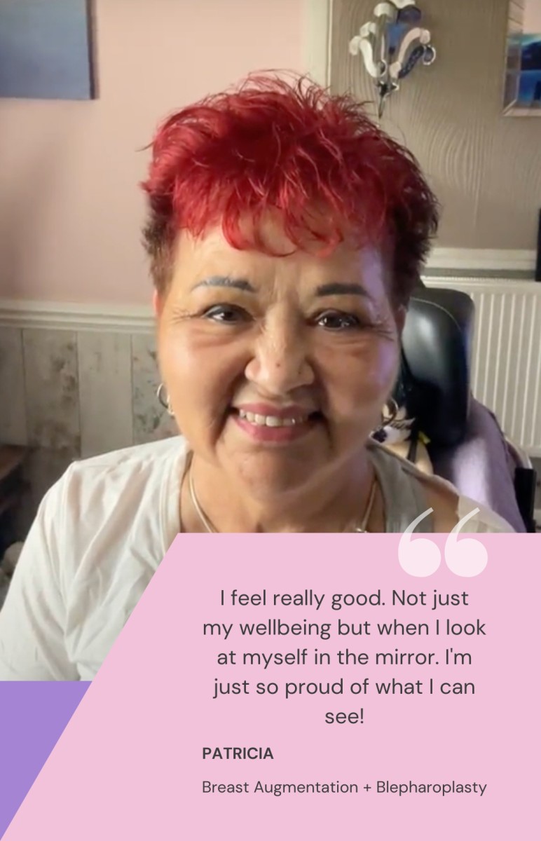 Patricia Testimonial Patricia speaks of her well being after surgery with Mr Vahidi